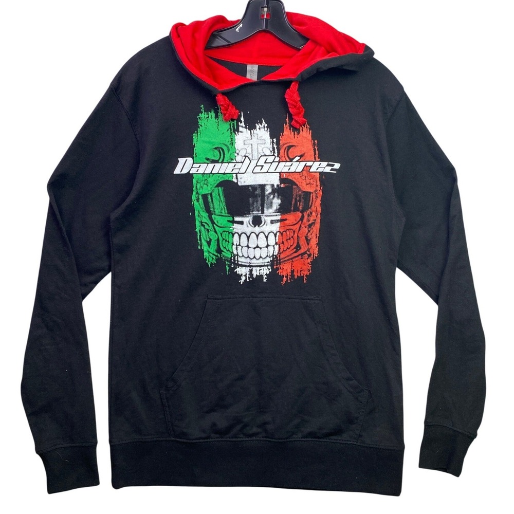 Daniel Suarez Hoodie Mens Small NASCAR Racing Mexican Flag Skull Streetwear